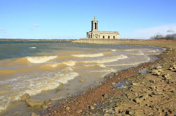 Rutland Water. Normanton Church Museum on the edge of Rutland Water on a winters day