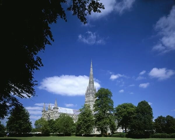 Salisbury. A summers day at Salisbury Cathedral with its 404 ft high spire