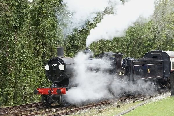 Steam Power. An old Express Steam Engine 30120 on the Bodmin & Wenford