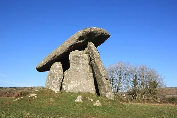 Trethevy Quoit a tomb built from massive granitc stones
