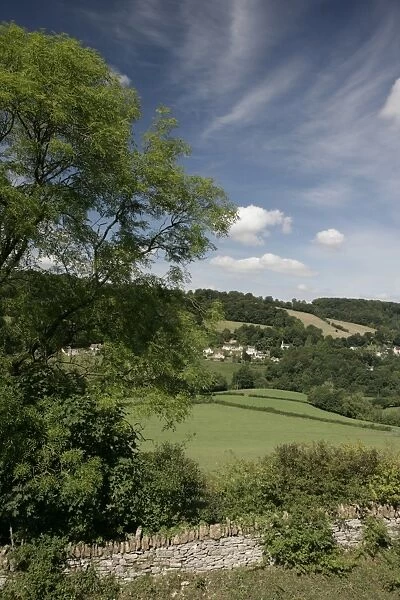 Slad. A valley near the cotswold village of Slad on a summers day