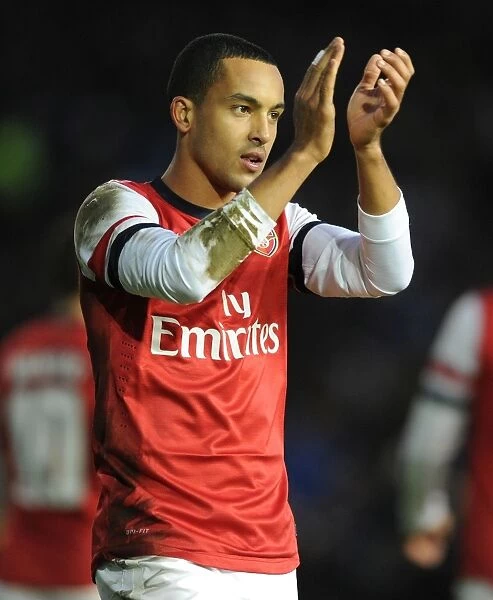 Theo Walcott Celebrates with Arsenal Fans after FA Cup Win over Brighton & Hove Albion