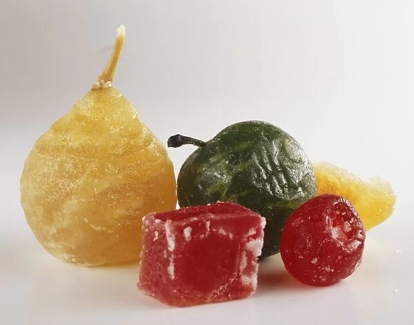 Eastern Spanish candied fruits, close up