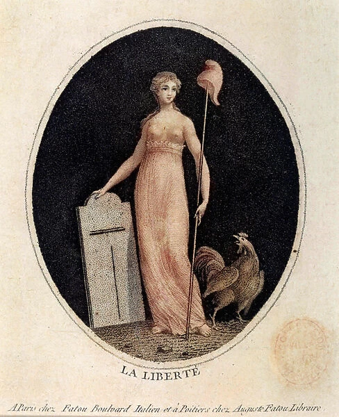 French revolution: allegory of freedom under the traits of a woman