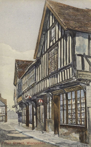 Friar Street, Worcester (colour litho)
