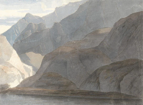 On the Lake Como, 1781 (w  /  c with pen & brown ink on paper)