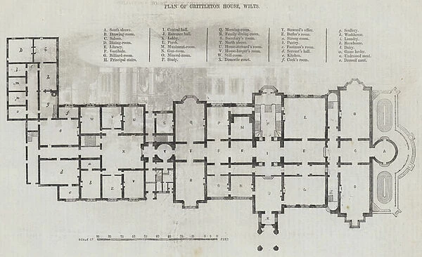 Plan of Grittleton House, Wilts (engraving)