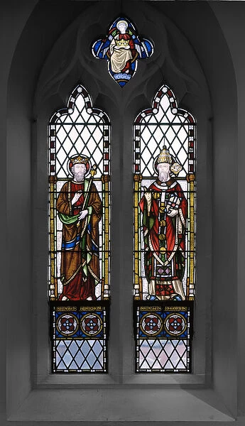 St. Edward and St. Gregory, 1848 (stained glass)
