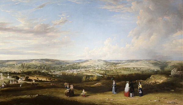 Stroud from near Rodborough Fort, Gloucestershire (oil on canvas)