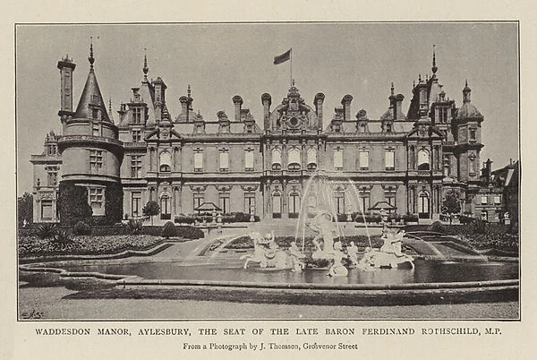 Waddesdon Manor, Aylesbury, the Seat of the Late Baron Ferdinand Rothschild, MP (b  /  w photo)