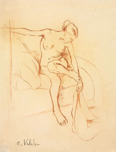 Nude Woman Seated Bed first third 20th century