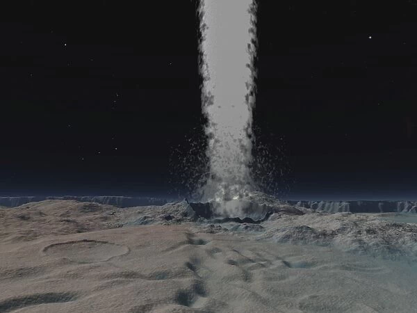 Eruption of an ice volcano on the surface of Neptunes moon Triton
