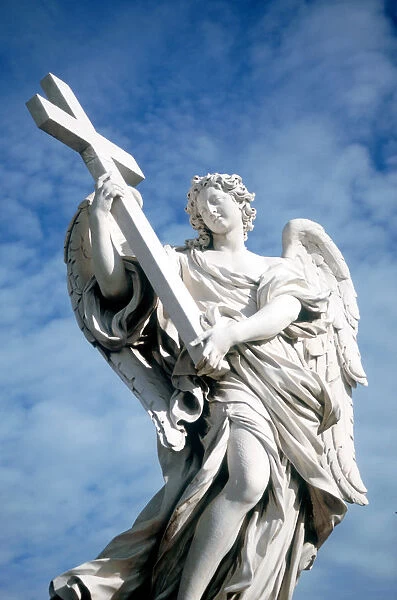 Angel carrying a cross, from the Ponte St Angelo, Rome, Italy, 1669. Artist: Gian Lorenzo Bernini