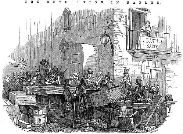 Barricade in the Strada di Toledo just before the attack, Revolution in Naples, 15 May 1848