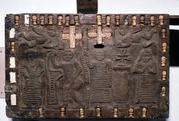 Coptic Woodcarving with Angels, Adam and Eve and Saints c 6th-8th century