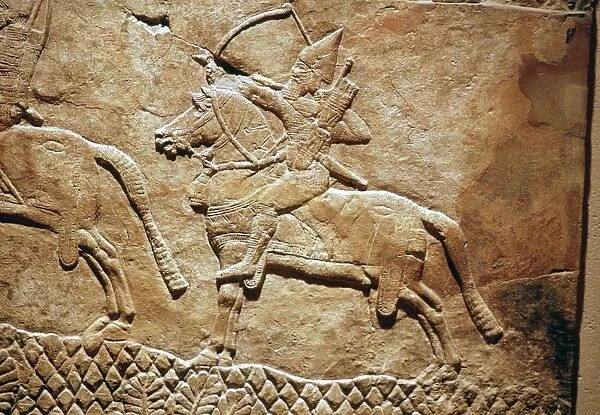 Relief of an Assyrian archer on horseback