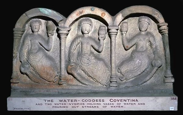 Stone relief showing the water-goddess Coventina, 2nd century