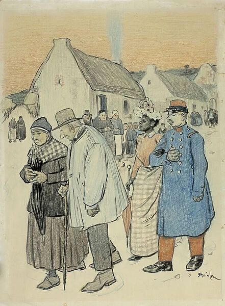 Street Scene with Two Couples, n. d. Creator: Theophile Alexandre Steinlen