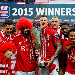 Bristol City FC Lift the Football League Trophy after Winning 2-0 against Walsall at Wembley Stadium