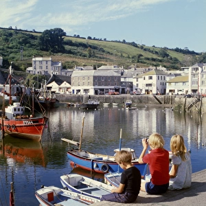 Children in the harbour, Mevagissey, Cornwall