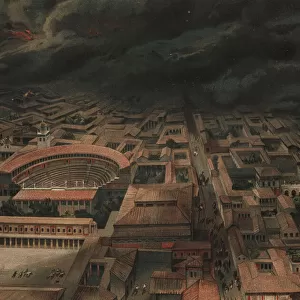 View of Pompeii at the moment of the eruption of Vesuvius