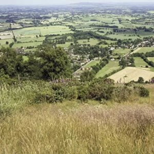 The Vale of Evesham from the main ridge of the Malvern Hills, Worcestershire