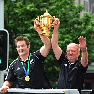 Graham Henry and Richie McCaw on the All Blacks Victory Parade