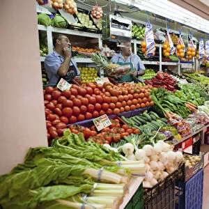 Spain, Madrid, Fruit & vegetable stall in Mercado de Barcelo