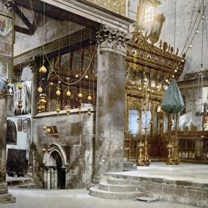 BETHLEHEM: CHURCH. Interior of the Church of the Nativity in Bethlehem. Photochrome