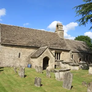 Ampney St Mary Cotswold Church Print with Spring Flowers Ampney St Mary Cotswold Church Print with Spring Flowers
