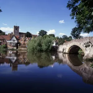 Ayleford River Medway Print with Stone Bridge and Church Ayleford River Medway Print with Stone Bridge and Church