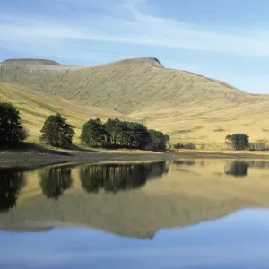 Neuadd Reservoir Reflection in Brecon Beacons Print