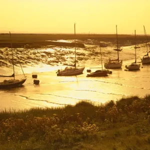 Burnham Sunset Print Over River Parrett Mud Flats Burnham Sunset Print Over River Parrett Mud Flats