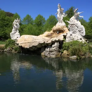 Print of Cliveden The Fountain of Love in Spring Print of Cliveden The Fountain of Love in Spring