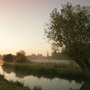 Early Morning Print of Burford Along the River Windrush Early Morning Print of Burford Along the River Windrush
