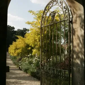 Print of The Garden Gate at Buscot House in Late Summer Print of The Garden Gate at Buscot House in Late Summer