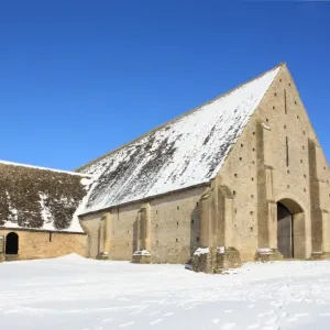 Great Coxwell Barn Print - A Winter Scene Great Coxwell Barn Print - A Winter Scene