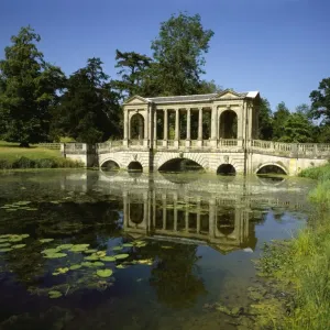 Palladian Bridge Print at Stowe Garden Palladian Bridge Print at Stowe Garden