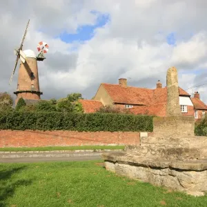 Quainton Village Print: 1830 Windmill and Stone Cross Quainton Village Print: 1830 Windmill and Stone Cross