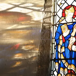 Shafts of Light through Stained Glass Print, Golant Church Shafts of Light through Stained Glass Print, Golant Church