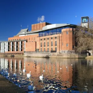 Stratford upon Avon Print: Winter Scene at the Royal Shakespeare Theatre Stratford upon Avon Print: Winter Scene at the Royal Shakespeare Theatre