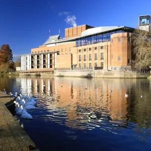 Stratford upon Avon Print - Winter Scene at the Royal Shakespeare Theatre Stratford upon Avon Print - Winter Scene at the Royal Shakespeare Theatre