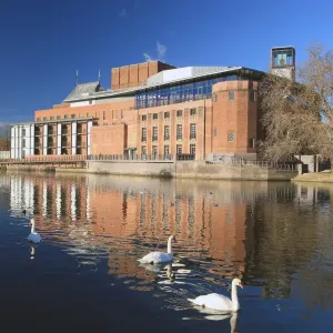 Stratford upon Avon Print: Winter Scene at the Royal Shakespeare Theatre Stratford upon Avon Print: Winter Scene at the Royal Shakespeare Theatre