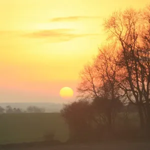 Yanworth Valley Winter Sunset Print Yanworth Valley Winter Sunset Print