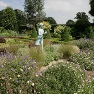 Waterperry Statue Print in Herbaceous Border Waterperry Statue Print in Herbaceous Border