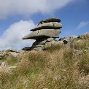 Print of Windswept Granite Slabs on Bodmin Moor Print of Windswept Granite Slabs on Bodmin Moor