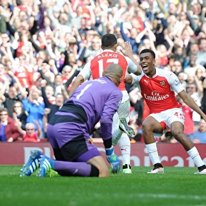 Alexis Sanchez and Alex Iwobi: Celebrating Their First Arsenal Goals Against Watford (2015-16)
