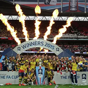 Arsenal Celebrates FA Cup Victory over Aston Villa at Wembley Stadium