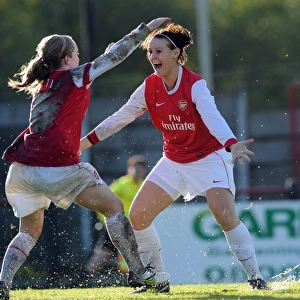 Julie Fleeting and Kim Little: Celebrating Arsenal's Second Goal in UEFA Champions League Victory