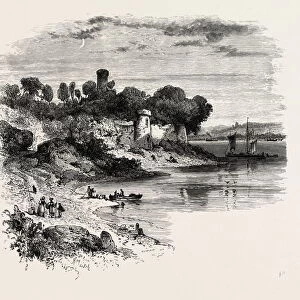 Chateau on the Rance, NORMANDY AND BRITTANY, FRANCE, 19th century engraving